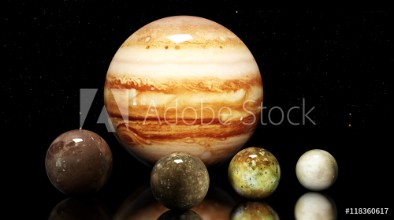 Bild på Jupiters moons and star Elements of this image furnished by NA